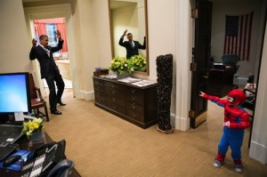 Spider-Man incapacitates the president for what is surely a good reason.