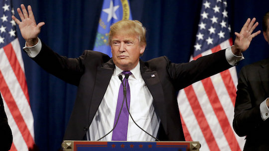 Donald Trump in Nevada and purple tie