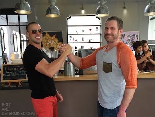 Mike Cernovich (right) and a man ostensibly named Victor Pride